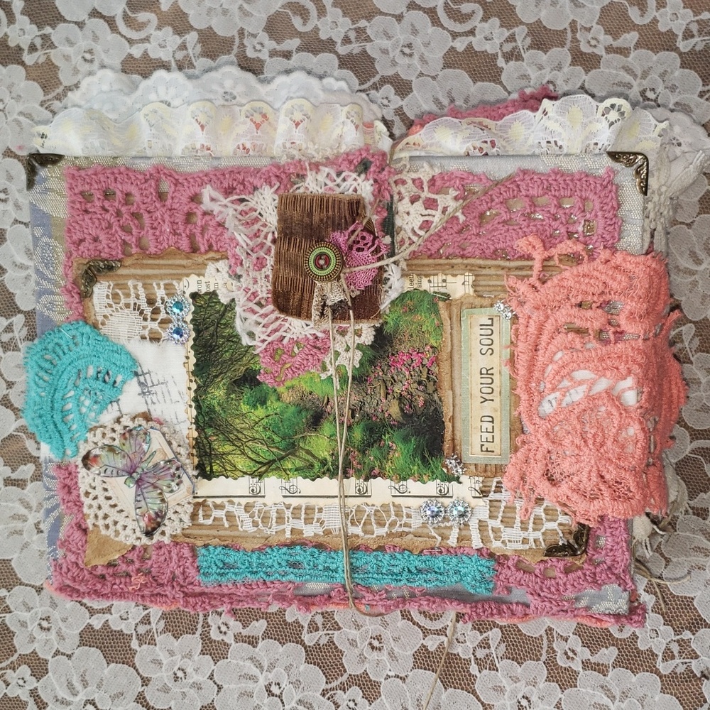 Junk journal, handmade, pockets, 100 coffee dyed papers